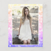 Budget Minimal Rainbow Foto Sweet 16 Einladung (Rückseite)