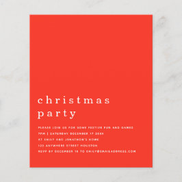 Budget Minimal Red White Christmas Party Einladung