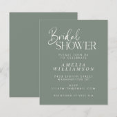 Budget Minimal Sage Script Brautparty Einladung (Vorne/Hinten)