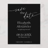 Budget Minimal Schwarz/Weiß-Schrift Save the Date (Vorderseite)