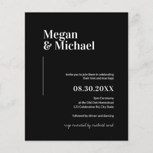 Budget Minimal Schwarz-weiße einfache Hochzeit Ein