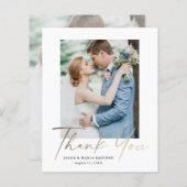 Budget Minimal Script Foto Hochzeit Danke Karte (Vorne/Hinten)