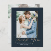 Budget Minimal Script Foto Hochzeit Danke Karte (Vorne/Hinten)