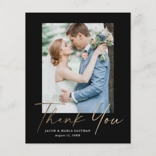 Budget Minimal Script Foto Hochzeit Danke Karte