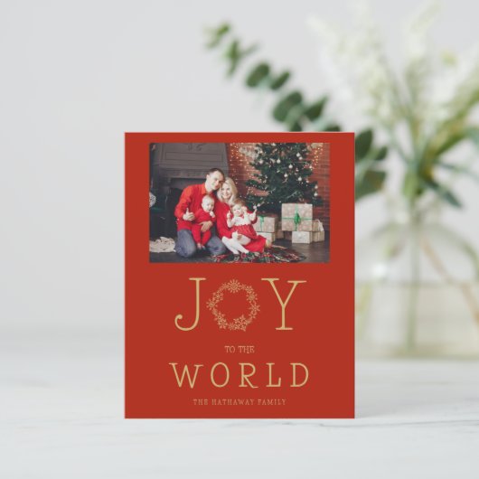 Budget Minimal Snowflakes Joy To The World (Stehend Vorderseite)