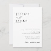 Budget Minimal und schick Schwarz und Weiß Hochzei Einladung (Vorderseite)