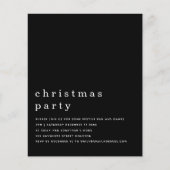 Budget Minimal White Black Christmas Party Einladu (Vorderseite)