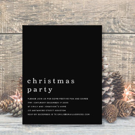 Budget Minimal White Black Christmas Party Einladu