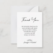 Budget minimale schick Hochzeit Foto danke Mitteilungskarte (Rückseite)