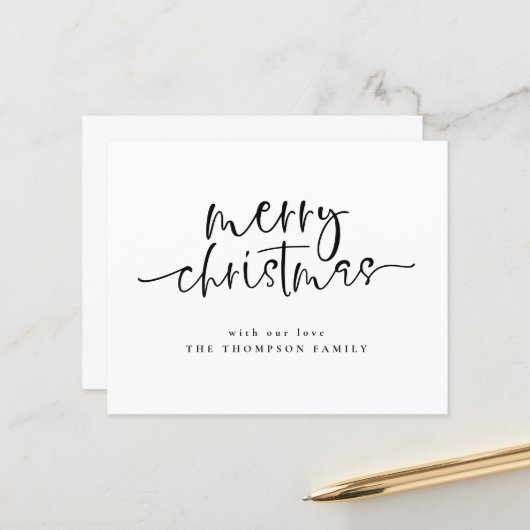 Budget Minimale Skripte Frohe Weihnachtskarte (Vorderseite/Rückseite Beispiel)