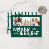 Budget minimale Typografie 3 Foto Weihnachten Mitteilungskarte (Vorderseite/Rückseite Beispiel)