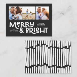 Budget minimale Typografie 3 Foto Weihnachtsspass Mitteilungskarte