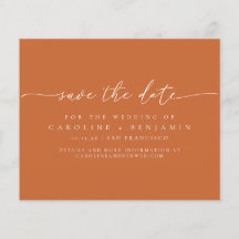 Budget Minimaler Orange Script-Hochzeitdatum Geret