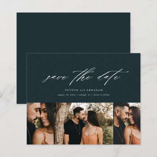 Budget Minimales Script 3-Foto Save the Date (Vorne/Hinten)