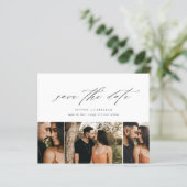 Budget Minimales Script 3-Foto Save the Date (Stehend Vorderseite)