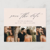Budget Minimales Script 3-Foto Save the Date Flyer (Vorne)