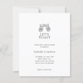 BUDGET Minimalist Champagne Couple Shower Bridal (Vorderseite)