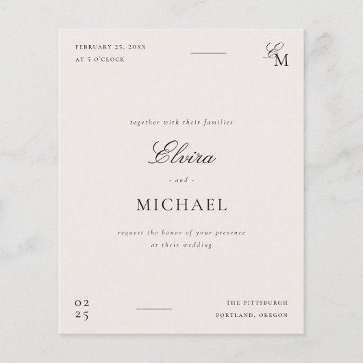 Budget Minimalist Editorial Photo Wedding (Vorderseite)