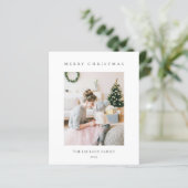 BUDGET Minimalist Merry Christmas Family Photo (Stehend Vorderseite)