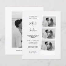 BUDGET Minimalist Photo-Streifen-Skript-Hochzeit 