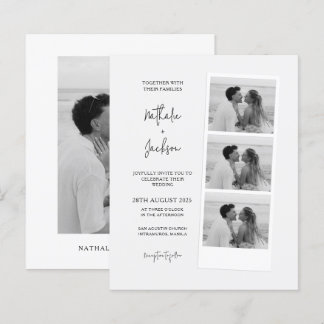 BUDGET Minimalist Photo-Streifen-Skript-Hochzeit 