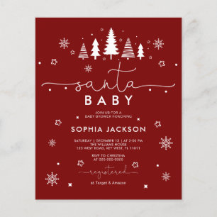 Budget-Minimalist-Santa-Baby-Shower-Einladung
