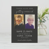 Budget, minimalist these kids are getting married save the date (Stehend Vorderseite)