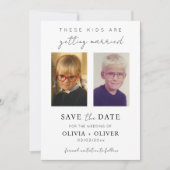 Budget, minimalist these kids are getting married  save the date (Vorderseite)