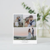 Budget Minimalistisch 4 Foto Hochzeit Danke Karte (Stehend Vorderseite)