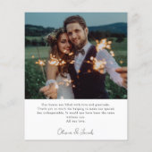 Budget Minimalistisch 4 Foto Hochzeit Danke Karte (Rückseite)