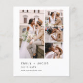 Budget Minimalistisch 5 Foto Hochzeitseinladung (Vorderseite)