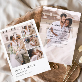 Budget Minimalistisch 5 Foto Hochzeitseinladung