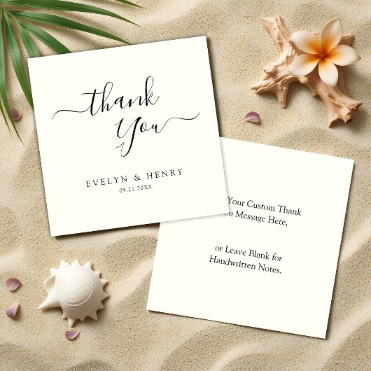 Budget Minimalistisch Black Script Wedding Vielen Mitteilungskarte