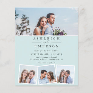 Budget Minimalistisch Blue Foto Collage Wedding