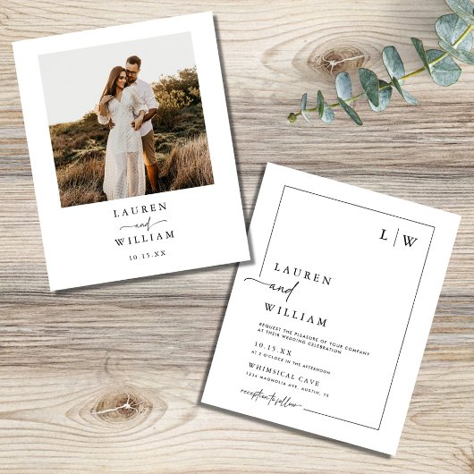 Budget Minimalistisch Boho Foto Wedding Flyer