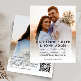 Budget Minimalistisch Chic 2 Foto Hochzeit Einladu