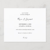 Budget Minimalistisch Chic Foto H Save the Date (Rückseite)