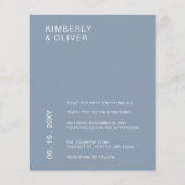 Budget Minimalistisch Dusty Blue Wedding Einladung (Vorderseite)