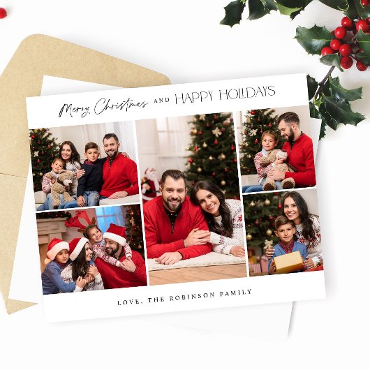 Budget Minimalistisch fünf Foto frohe Weihnachten