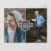 Budget Minimalistisch Gold Grad Cap 3 Foto Abschlu (Vorderseite)