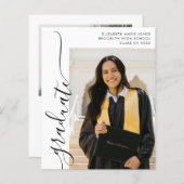 Budget Minimalistisch Graduate Foto Abschluss Card (Vorne/Hinten)