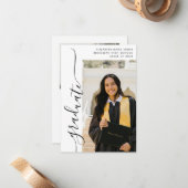 Budget Minimalistisch Graduate Foto Abschluss Card Mitteilungskarte (Vorderseite/Rückseite Beispiel)