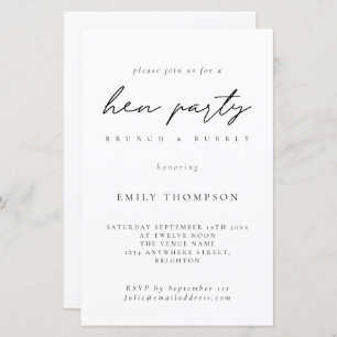Budget Minimalistisch Hen Party Brunch Bubbly Einl