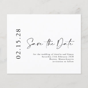 Budget Minimalistisch Modern Script Save the Date