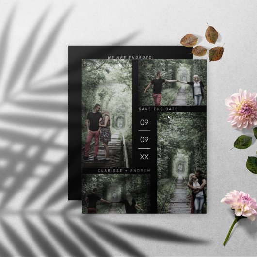 Budget Minimalistisch Moderne 4 Fotos Collage Wedd