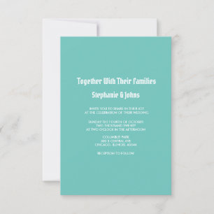 Budget Minimalistisch Moderne Aquamarine Blaue Hoc Einladung