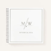 BUDGET Minimalistisch Monogram Wedding Guest Book Notizblock (Vorderseite)