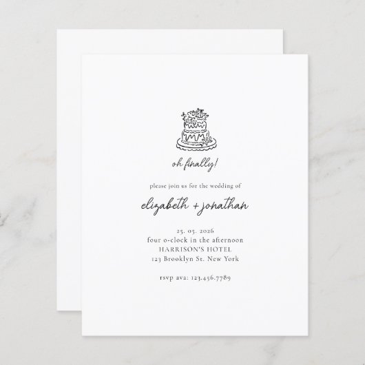 Budget Minimalistisch Oh Script Wedding (Vorne/Hinten)