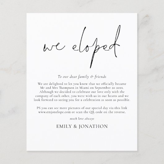 Budget Minimalistisch QR Code Skript Wir haben ent (Vorderseite)