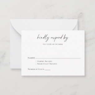 Budget Minimalistisch Schwarz-weiße moderne Script Mitteilungskarte